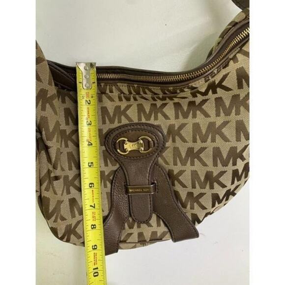 michael kors all over logo brown beige jacquard fa - Picture 4 of 11
